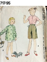 Vtg RETRO Sewing Pattern McCall&#39;s #9811 Size 10 Girls&#39; Shirt and Shorts ... - £9.38 GBP