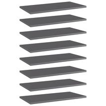 vidaXL Bookshelf Boards 8 pcs High Gloss Gray 23.6&quot;x11.8&quot;x0.6&quot; Engineered Wood - £69.50 GBP