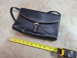 Talbots Black Genuine Leather Black Small Purse Carry Handbag - £18.39 GBP