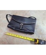 Talbots Black Genuine Leather Black Small Purse Carry Handbag - £17.56 GBP