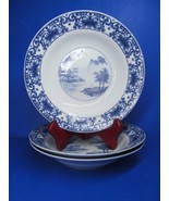 Canton Blue One 9 1/4&quot;  Serving Bowl And Three 8&quot;  Soup Pasta Cereal Bow... - £23.59 GBP