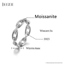 Classic S925 Sterling Silver Ring For Women Moissanite VVS1 With Gra Certificate - £25.28 GBP