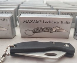 Lot 44 Maxam Lockback Folding Pocket Knife Serrated Stainless Piece SK7002 - £78.06 GBP