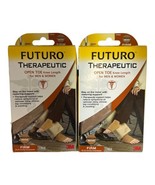 Futuro Stocking M Therapeutic Open Toe Closed Heel Knee Length Beige 2 Pair - $16.39