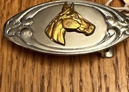 Silver Belt Buckle With Horse Head Vintage - £11.78 GBP