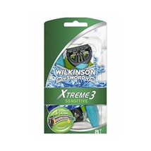 Wilkinson Sword Xtreme 3 Sensitive Men&#39;s Disposable Razors - Pack of 8 R... - $20.00