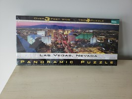 NEW SEALED 750 Piece Panoramic Puzzle Las Vegas At Night - £11.85 GBP