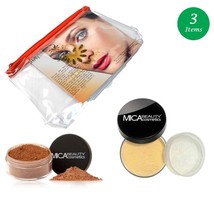 MicaBeauty Full Size Foundation MF2 Sandstone+Mineral Blush Powder+Cosme... - £51.11 GBP