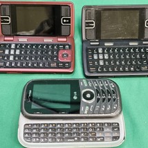 LG Envy2 VX9100M (Verizon) Messenger Phone Red &amp; Black Lot 3 Vtg Power On Parts - £38.29 GBP