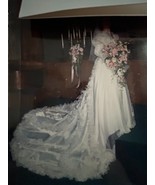 Size 12 Wedding Dress With Frilled Sleeves And Long Train - $265.00