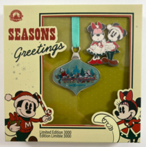 Disney Parks 2022 Seasons Greetings LE 3000 Mickey &amp; Minnie Pin &amp; Orname... - £28.73 GBP