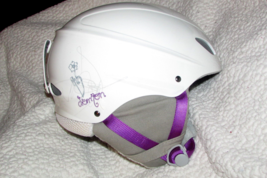 DEMON SNOWBOARDING HELMET womens medium white gray w/purple trim (Nclst) - £19.71 GBP