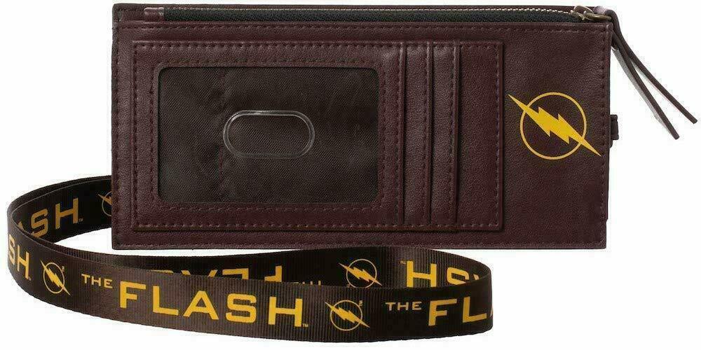 Primary image for DC Comics The Flash Lanyard With Phone Case And Wallet Faux Leather PU NEW
