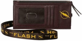 DC Comics The Flash Lanyard With Phone Case And Wallet Faux Leather PU NEW - $10.39