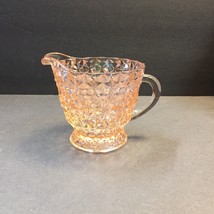 Vintage Jeannette Glass Holiday Buttons &amp; Bows Pink Creamer Pitcher - $6.58