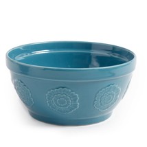 Pioneer Woman ~ 8.5&quot; Stoneware Mixing Bowl ~ Embossed Floral Design ~ Oc... - £29.28 GBP