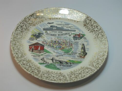 Pittsburgh Bicentennial  plate made in USA 22K - $27.12