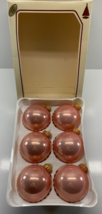 Vintage Christmas By Krebs Designer Glass Ball Ornaments CANDY ROSE Pink Peach - £18.12 GBP