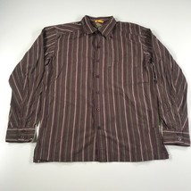 Mountain Hardwear Shirt Mens L Red Striped Button Down Nylon Outdoor Long Sleeve - £16.78 GBP