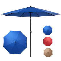9-FT Outdoor Patio Umbrella with Push Button Tilt and Crank, Patio Table... - $54.50