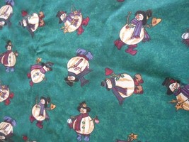 Green snowman snowmen fabric material Country Primitive Folk Christmas - $171.48 MXN
