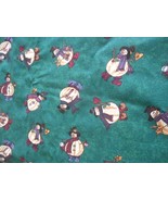 Green snowman snowmen fabric material Country Primitive Folk Christmas - $171.48 MXN