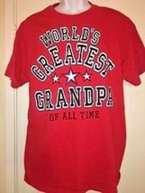 Gildan Men&#39;s World&#39;s Greatest Grandpa Of All Time Red Small Graphic T-Shirt NEW - £7.81 GBP