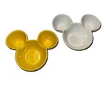 2 Disney Eats Mickey Ears Appetizer Bowls Snack Prep Trinket White Yello... - $24.72