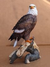 Realistic American Pride Bald Eagle Bird Perching On Tree Branch Statue ... - $29.99