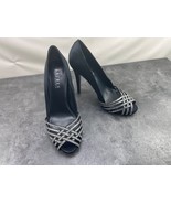 Lauren Ralph Lauren Heels Women 7M Balina Shoes Black Satin Rhinestones ... - $34.47