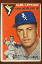 Vintage 1954 Baseball Card TOPPS #198 CARL SAWATSKI Catcher Chicago Whit... - £9.05 GBP