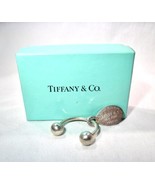 Vintage Tiffany &amp; Co Sterling Silver Key Ring Oval Tag Charm Key Chain K980 - £74.29 GBP