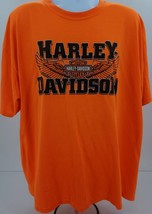 VTG Image Wear Harley Davidson Fort Walton Beach Short Sleeve T-Shirt Orange 2XL - £26.52 GBP