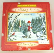 Holiday Series Sparkles In Light 100 Pc Snowman Winter Wonderland Jigsaw Puzzle - £11.95 GBP