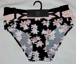 3 Vince Camuto Floral Black Dusty Pink Lily Solid No Show Bikini Panties... - $23.19
