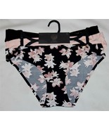 3 Vince Camuto Floral Black Dusty Pink Lily Solid No Show Bikini Panties... - $28.99
