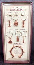 New Williams Sonoma Copper Kitchenware Wine Charms (6) and Charm Caddy  - £19.77 GBP