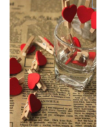Red Heart photo clips,hanging spring picture Clips,wooden clips,picture ... - $4.83 CAD+