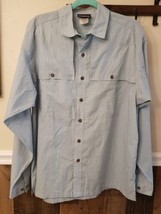 PATAGONIA Mens Long Sleeve Dress Shirt Blue Stripes Button Up Size Large - £30.33 GBP