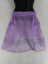 VTG Kitchen Cooking MCM Sheer Purple Nylon Half Apron 2 Pockets - £8.23 GBP