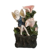 8.9x4.7x13.4&quot; Decorative 3 Tier Tabletop Water Fountain with Fairy and L... - $100.92