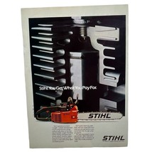 Stihl Chain Saw Print Ad Vintage 1982 Tools Man Cave Garage Decor - £9.34 GBP