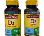 Nature Made Vitamin D3 1000 IU (25 mcg) 100 Softgels Exp 11/2025 Pack of 2 - $23.06