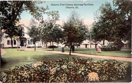 Ottawa Tent Colony, Pavilion, Ottawa, Illinois, vintage postcard - £9.42 GBP