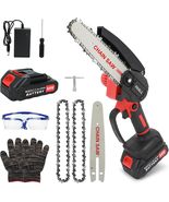 Mini Chainsaw 6 Inch Cordless Portable Electric Chain Saw with 24V, Cour... - £24.74 GBP