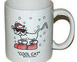 Doze Clothes 1995 Cool Cat Coffee Mug wearing Sunglasses Santa Hat &amp; Boots - $19.68
