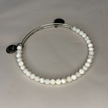 Alex &amp; Ani White Beaded Silver Tone Bracelet Stackable Expandable - £3.09 GBP