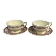 1950s Red Wedgwood Cornell University Set Of 2 Cup Teacup and Saucer Com... - £74.63 GBP