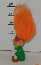 Vintage My Lucky Russ Berrie Troll 4&quot; PVC Figure Orange Hair Green Jacket - £11.53 GBP