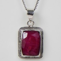 Solid 925 Sterling Silver Ruby Handmade Pendant Necklace Women Fest Gift PSV1100 - £32.75 GBP+